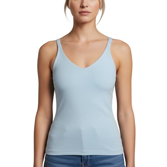Susana Monaco Blue Hydrangea V-Neck Stretch Tank Top NWT Women’s Size Small - Picture 1 of 8